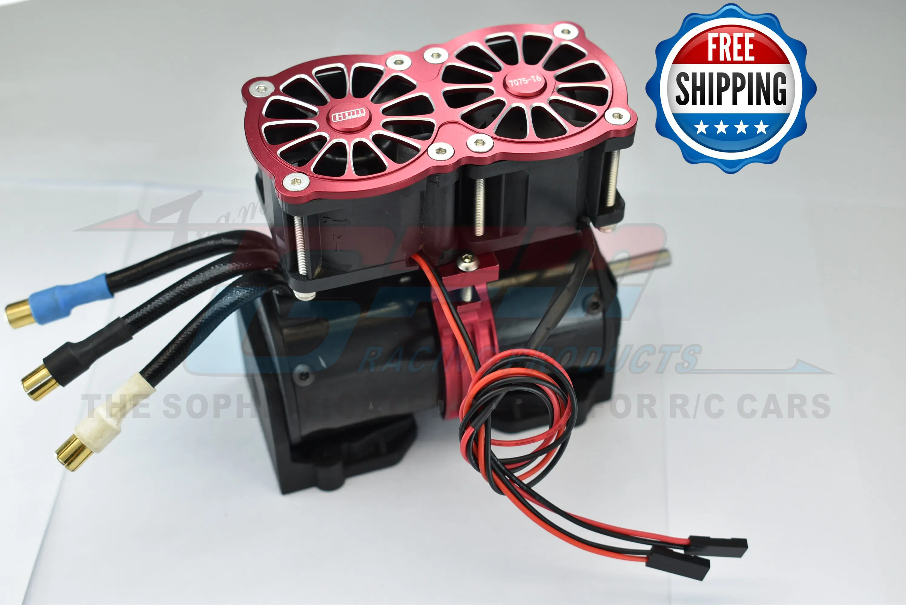 GPM سبيكة 7075-T6 المزدوج عالية السرعة مروحة التبريد + قوس ل Traxxas 1/5 Xmaxx 6S/8S كراتون منبوذ RC سيارة جزء