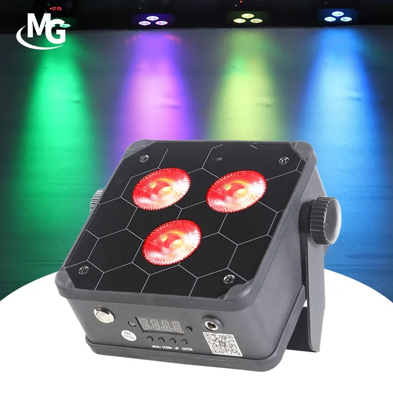 Mglight 3x18W Rechargeable Battery Operated Mini LED Par Light 3*18w Wireless Wedge Uplight Party Dj Wedding Decorations