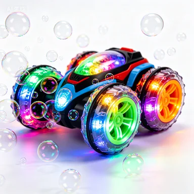 4 Wheel Automatic Bubble Machine Color Light Emitting Diode Best Bubble Maker Fun Outdoor Toy