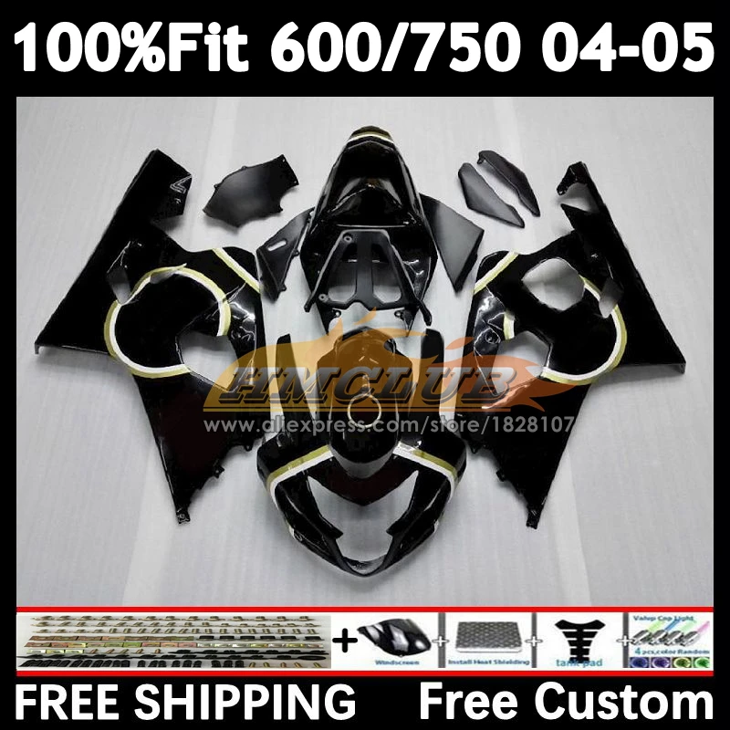 Injection Body For SUZUKI GSXR 600 750 C GSXR600 2004 2005 13No.8 lucky black GSXR-600 K4 GSXR-750 600CC GSXR750 04 05 Fairing