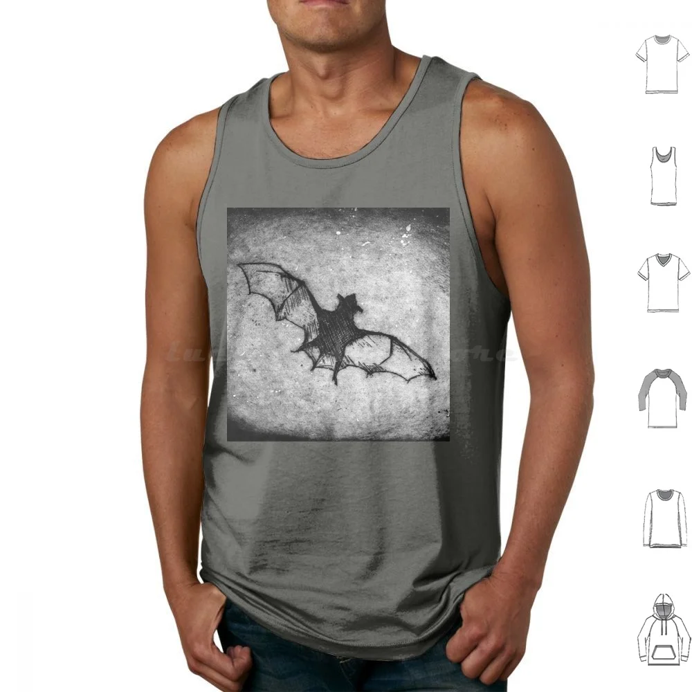 How Delightful A Bat. Tank Tops Print Cotton Skull Goat Vintage Bohemian Magic Magical Magick Pagan Wicca Wiccan
