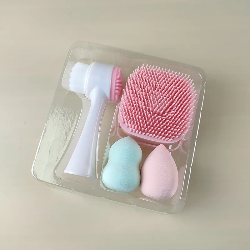 Double Sided Soft Facial Brush Gift Box Silicone Cleanser Bath  Beauty Blender Multifunctional Makeup Tool