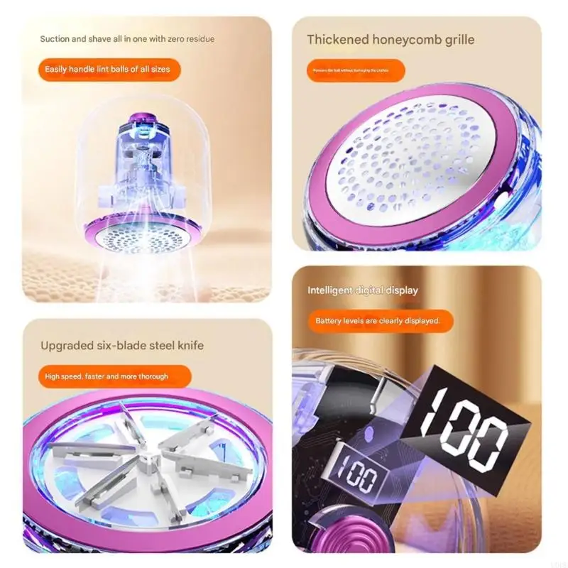   Rechargeable Lint Shaver Clear Fabric Shaver Portable Fabric Hairball Shaver for Clothes, Sweaters, Furniture Enduring