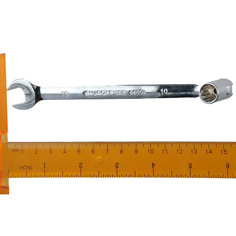 Double Headed Head Socket Wrench Metric CR-V Combination Spanner 10mm Swivel Head Socket for Projects with Tight Space