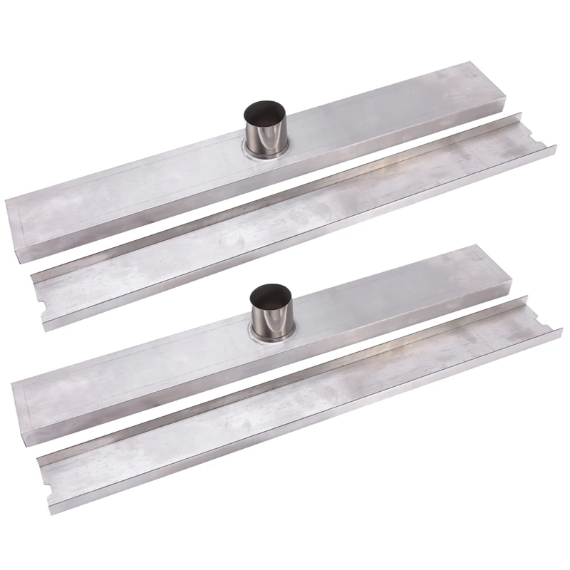 

New-2X Linear Channel Floor Drain Gate Stainless Steel Type Shower Bathroom Drain Cover Invisible Large Floor Drain 50Cm