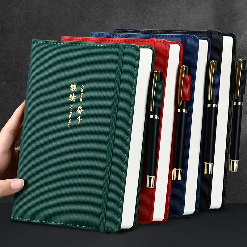 B6 192pages Notebook Super Thick College Students A5 Leather Business Notepad Stationery Retro Diary 2022