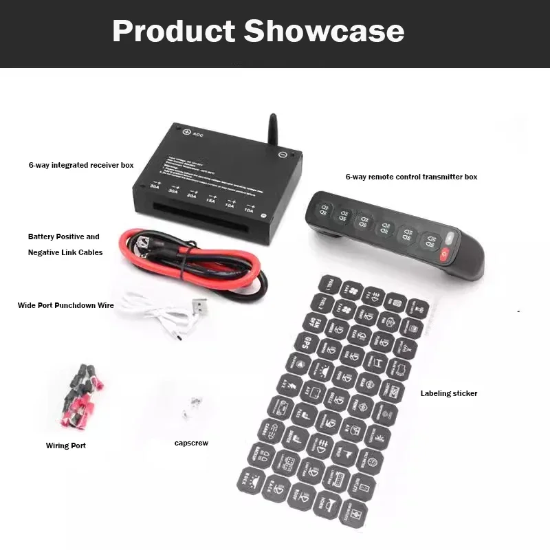 ABS Wireless Controller Conversion 6-Channel Control Roof Spotlight Switch for Cruiser FJ Off-Road for A-pillar Puller