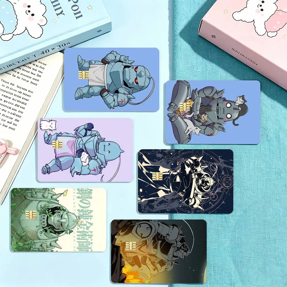 F-Fullmetal Alchemist Alphonse Elric Credit Card HD Stickers Game Card Decal Small Chip Waterproof Sticker Gift