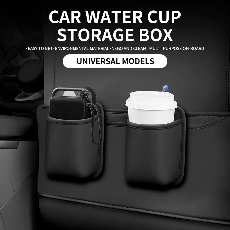 Auto-Türbecherhalter Aufbewahrungstasche PU-Leder Universeller Rückenclip Getränkehalter Organizer Box Wasserdichte Rücksitz-Aufbewahrungstasche