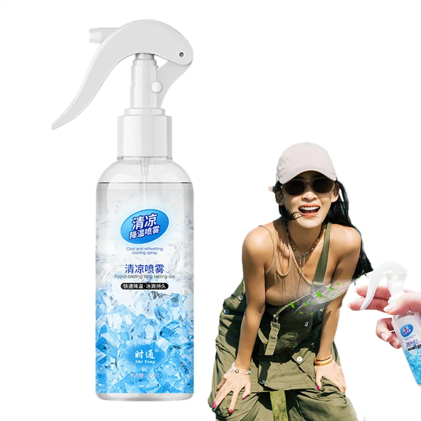 100ml Summer Cooling Spray Portable Ice Feeling Clothing Training Relief Long-lasting Hydrating Cool Spray For Face& Body Bottle