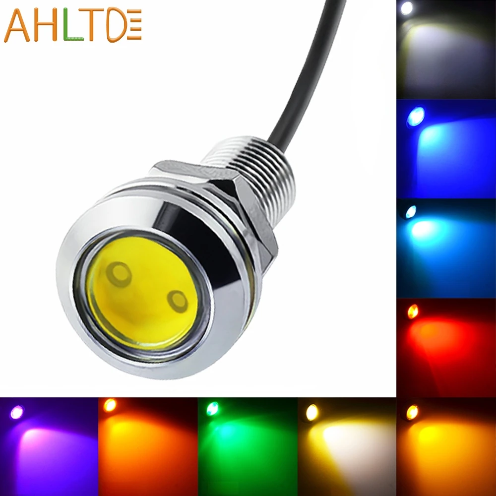 Daytimes Running DRL Car Motorcycle Backup Parking Brake Lamps Day Fog Multicolor 18mm 2W DC 12V Turn Signal Eagle Eye Light COB