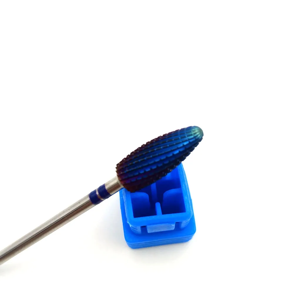 HYTOOS สีฟ้าคาร์ไบด์เจาะเล็บบิต 3/32 "เล็บ Bits เจาะอุปกรณ์เสริมเครื่องตัดเล็บเครื่องมือ