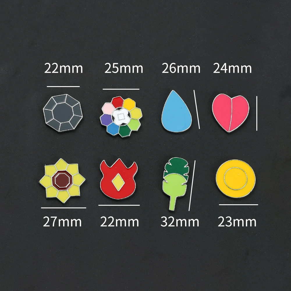 8Pcs/Box Gym Badges Sinnoh Unova Kalo Box Set Kanto Johto Hoenn  Kalos Orange Islands Pins Brooches Box Set Pocket Monster view 4