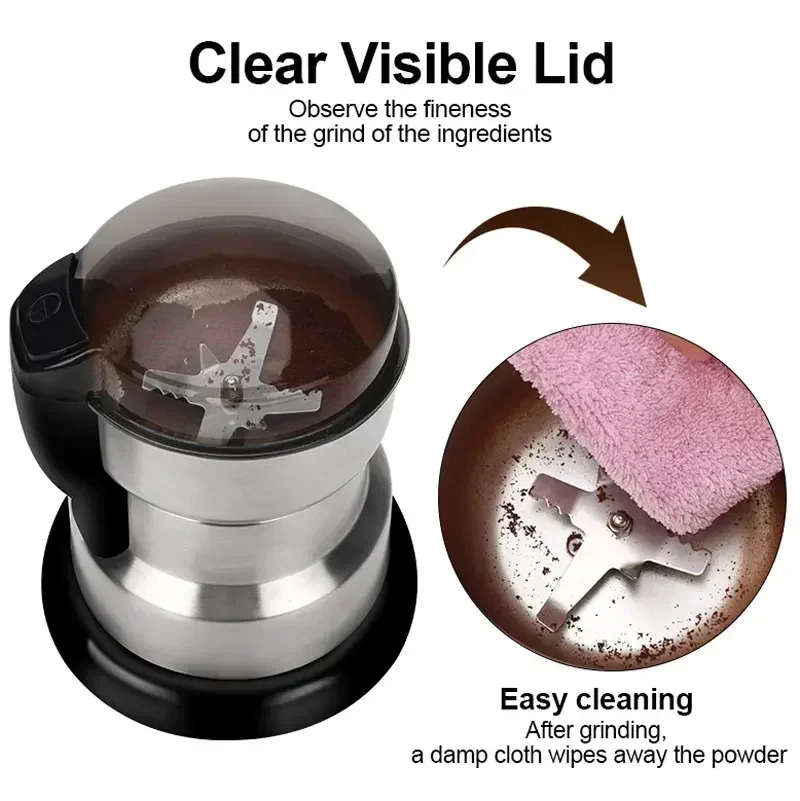 Molinillo de café eléctrico, cereales de cocina, nueces, legumbres, especias