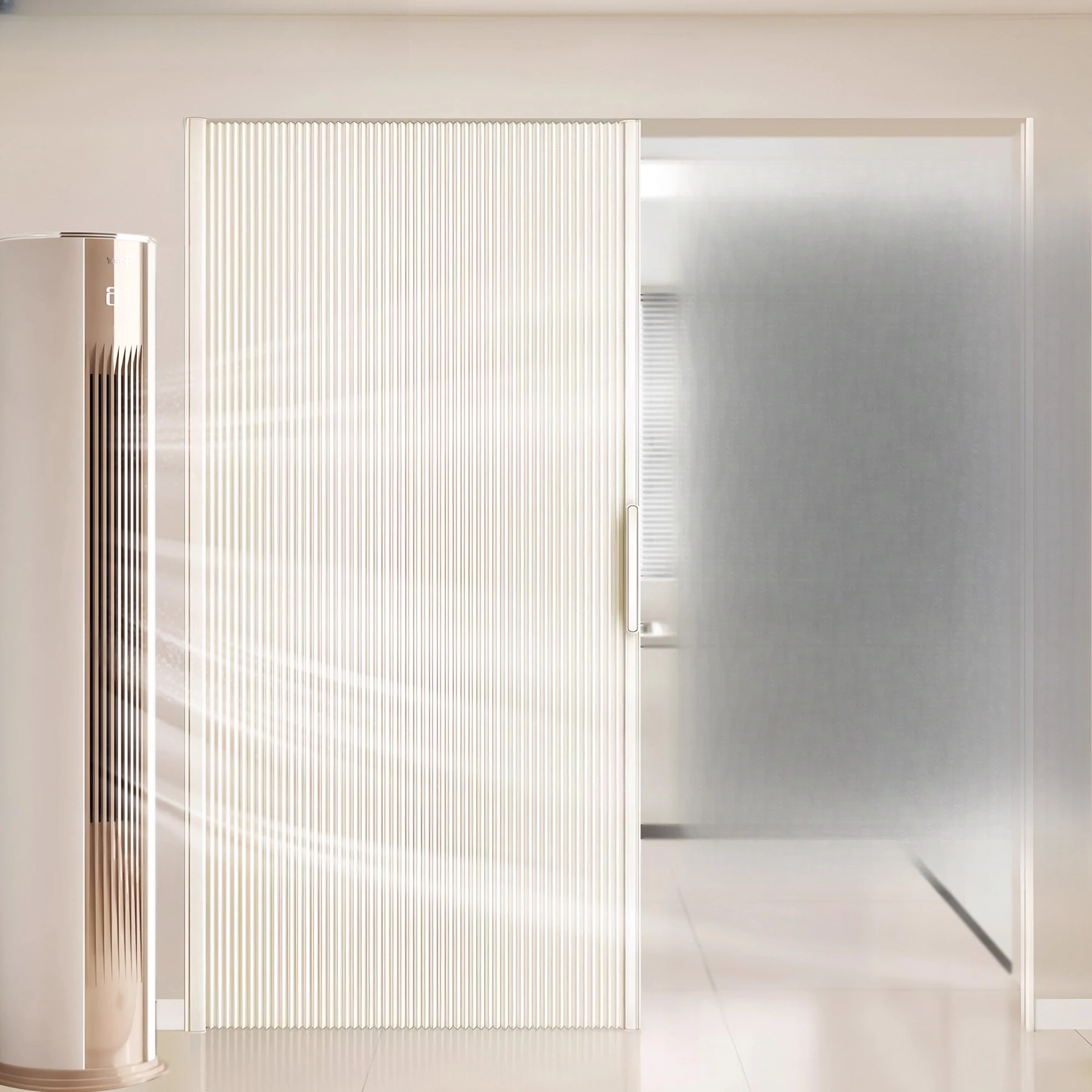 Invisible folding door Trackless honeycomb No punching Home bedroom Kitchen bathroom Partition sliding door