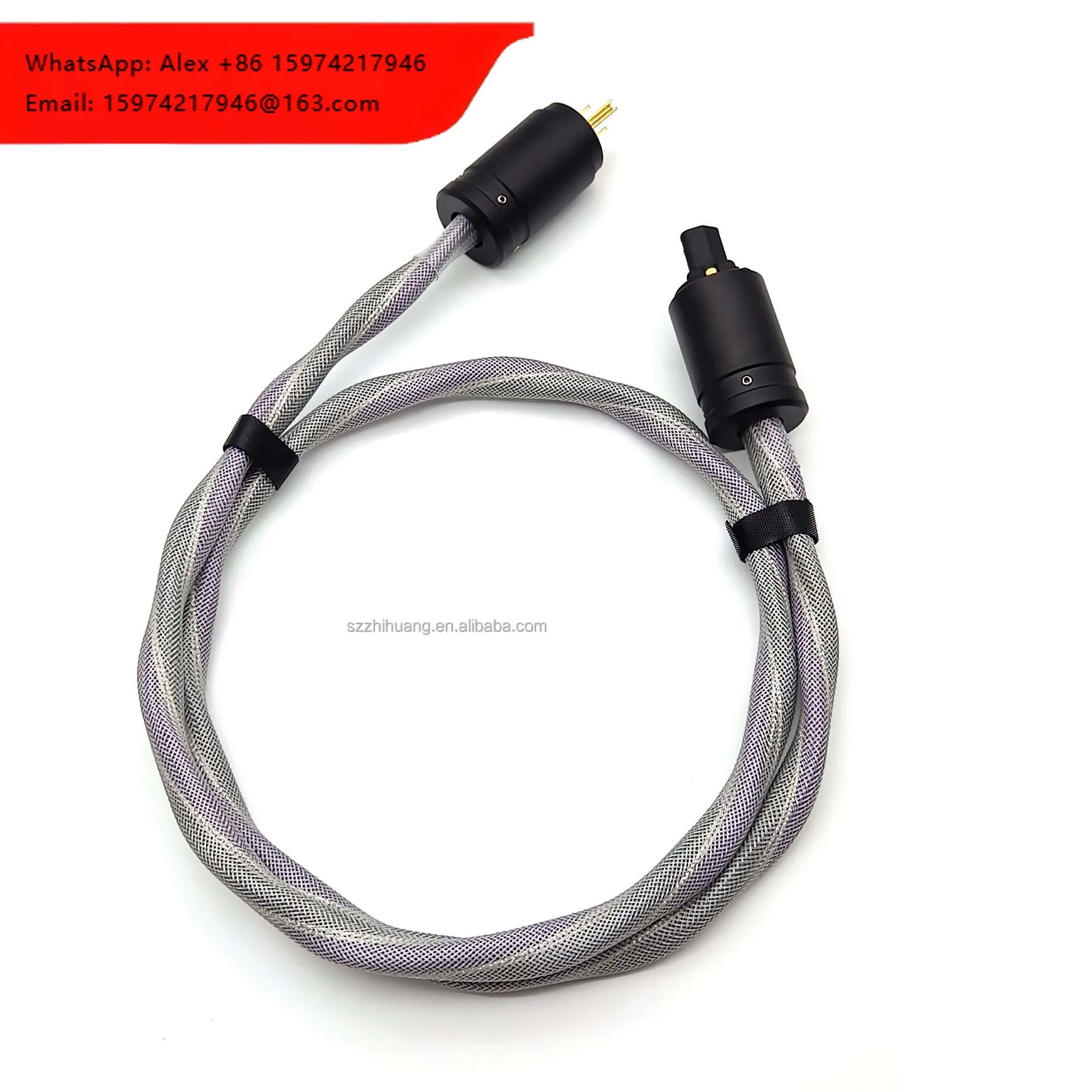 Hi-end HIFI Power Cable US/EU Standard Plug 10AWG SC-0CC Pure Copper Conductor Braid Shielding For Microphone Home Theater