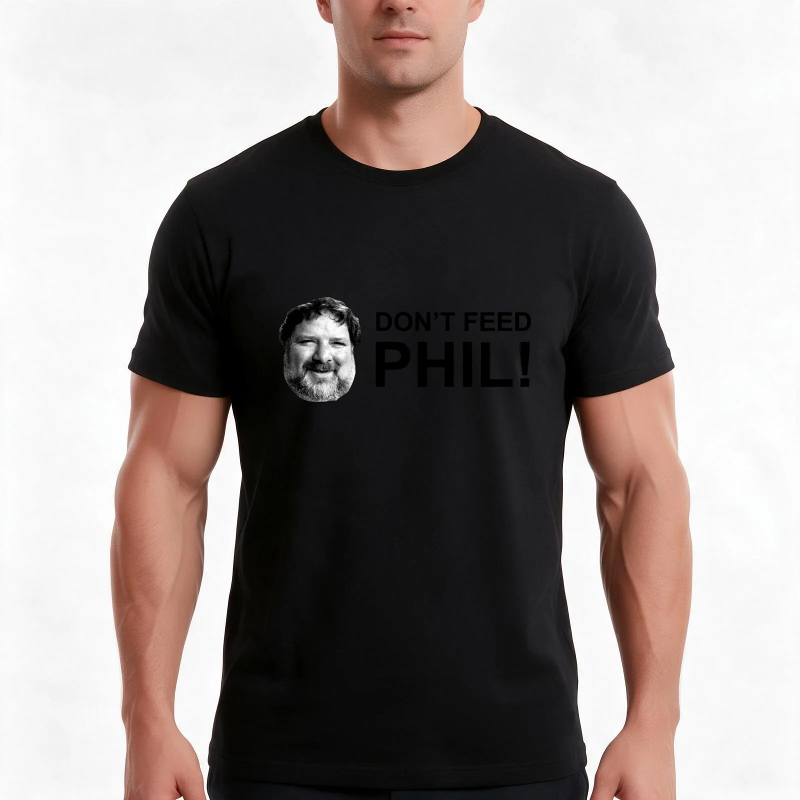 Do not feed phil! T-Shirt, Summer Casual Cotton Tee, Oversized Streetwear Tops, Vintage Graphic Print, Loose Fit Short Sleeve