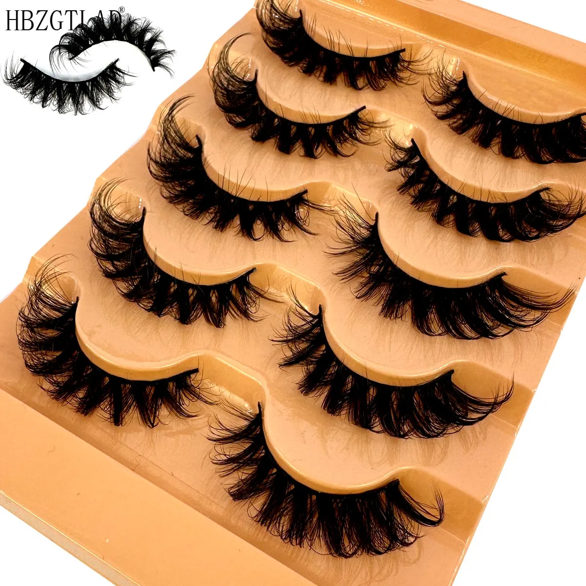 Pestañas postizas de Ojos de gato 3D, pestañas de visón falso ruso 8D, esponjosas, suaves, Wispy, largas y naturales, pestañas rizadas DD, maquillaje, 5 pares