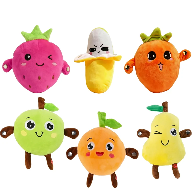 Kids Banana Fruit Induction Beat Toy Creative Music Dolls Kawaii Parent-child Toys Sensory Party Game Collectible Toy