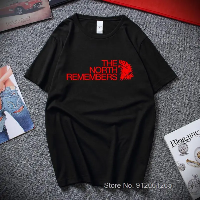 

House Stark The North Remembers T-shirt New Summer Fashion Streetwear T shirt Premium Cotton Short-sleeved Tee shirt homme