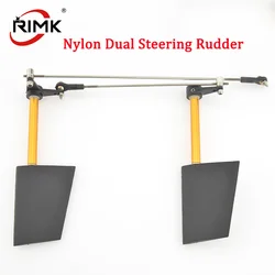 Nylon Dual Steering Rudder 28/36/44/52mm +Servo Steering Arm Rod Stopper Ball Head Joint for RC Boat Marine Cruise 1set
