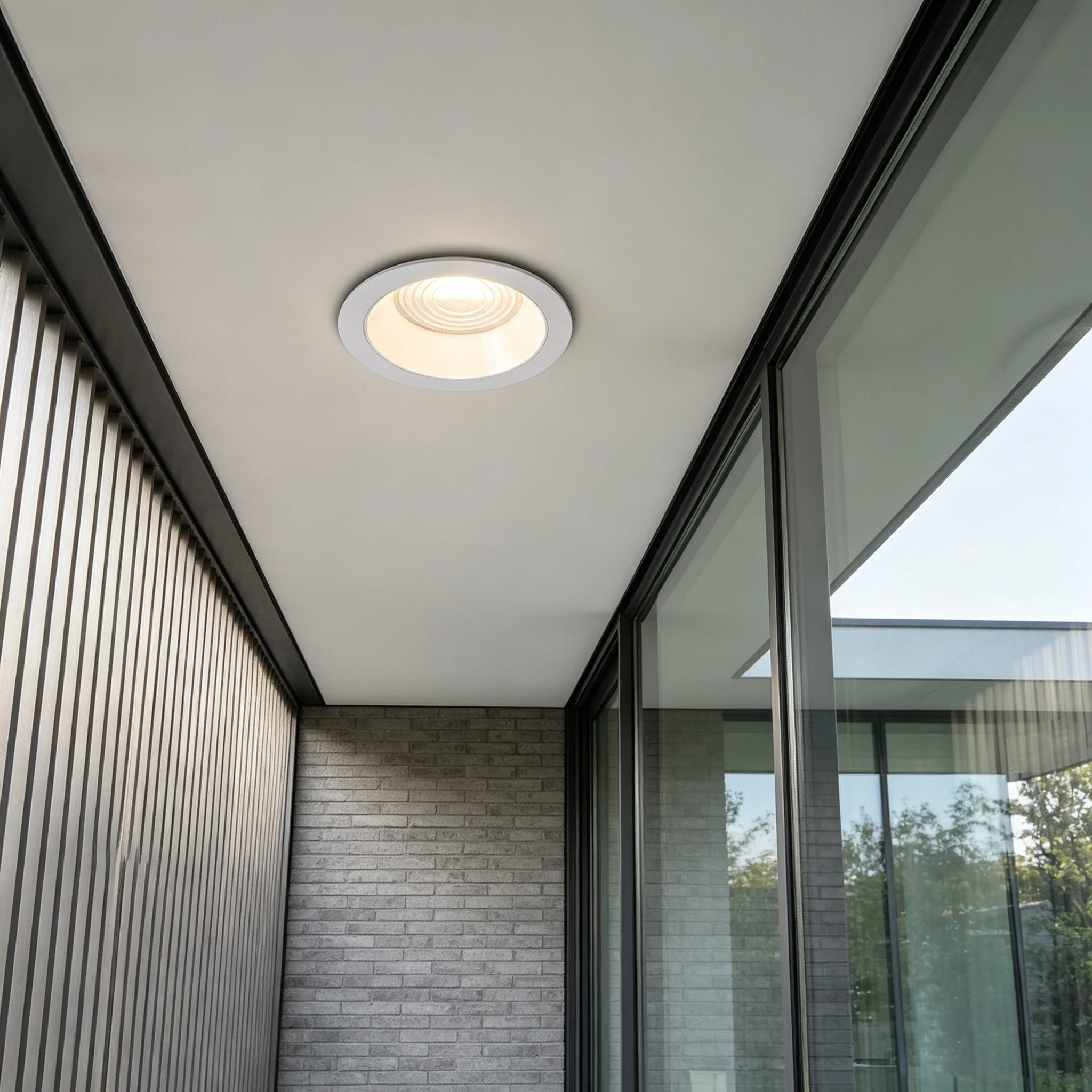 Recessed LED Downlight with Anti-Glare Baffle Trim, 5W-18W Optional, Warm White, for Home & Hotel