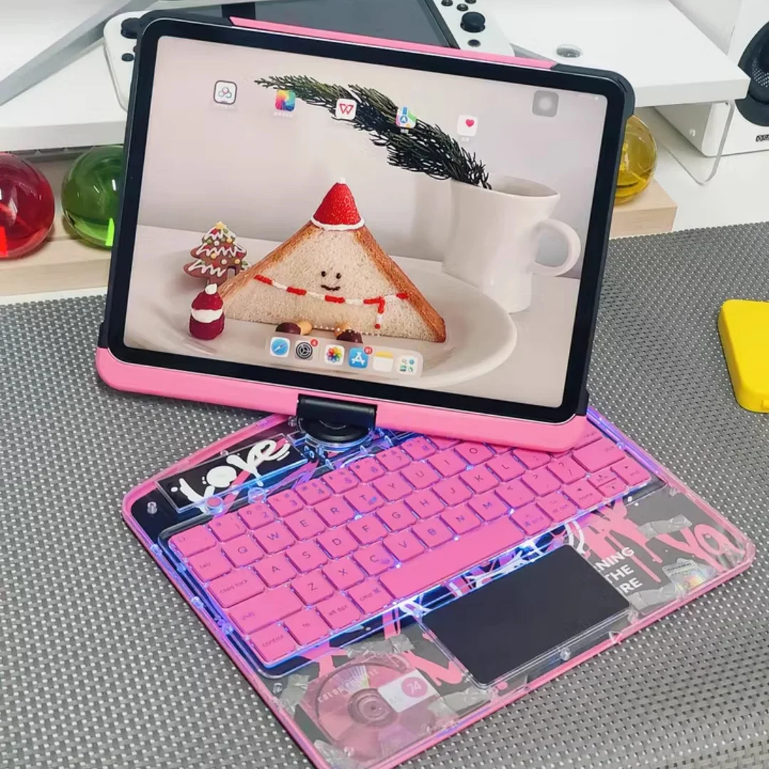 

Bluetooth-клавиатура для Ipad Air6, планшета 11, 13-дюймовый чехол, вращающаяся на 360 градусов подставка, клавир, трекпад, волшебная клавиатура Y2k Ipad
