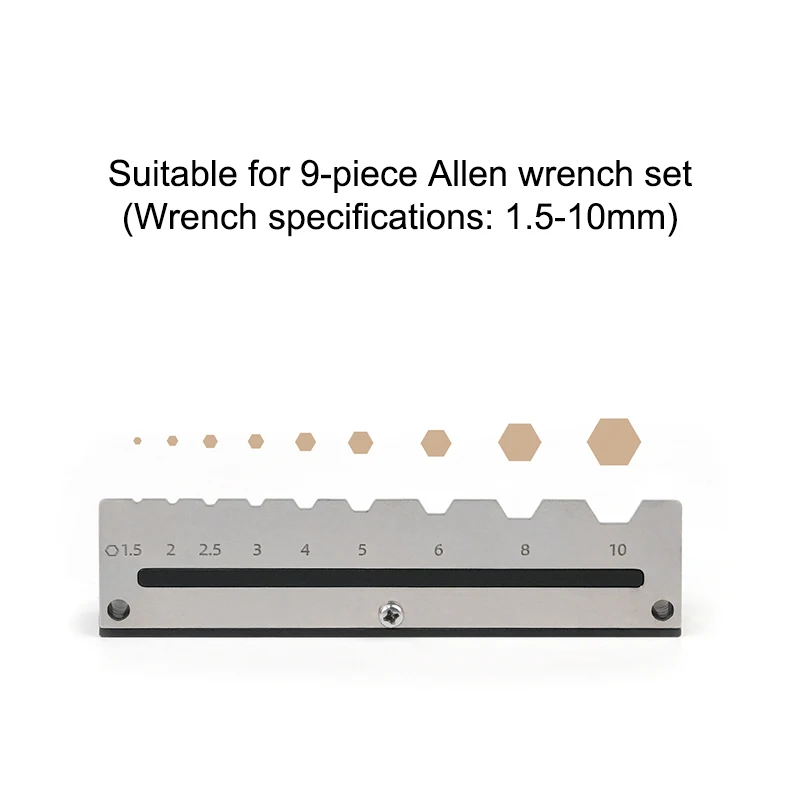 

Woodworking Organizer Tray for Wall Hanging 1.5-10mm Hex Wrench; Wall-Mounted 9 Slot Wrench Storage for 1.5-10mm Hex Keys