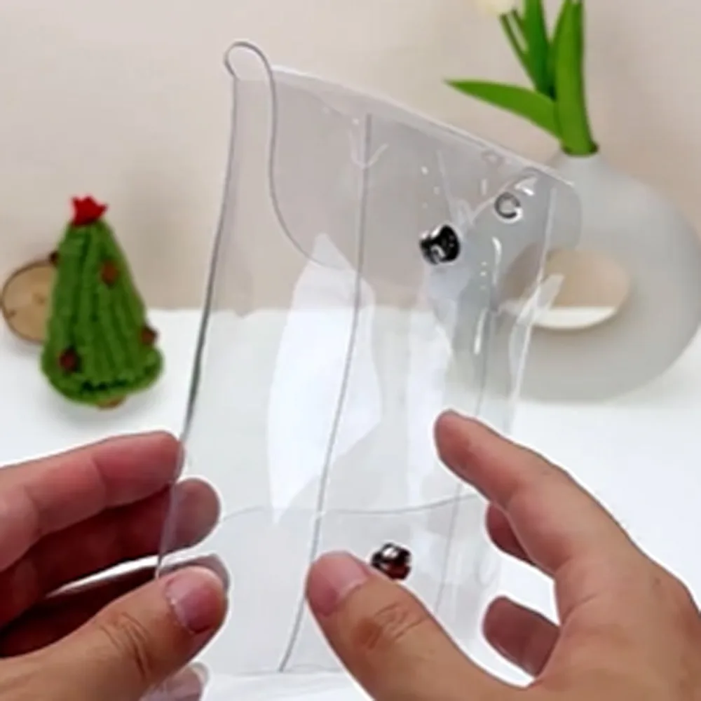 حقيبة الدمى على شكل زهرة سلسلة مفاتيح شفافة للاستخدام الخارجي، حقيبة تخزين شفافة، حقيبة عرض خارجية شفافة خفيفة الوزن