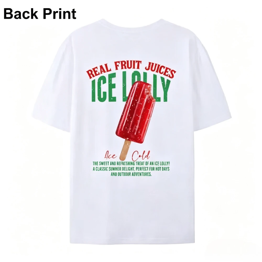 Fruit Popsicle Print T-Shirt Women's Retro Graphic Tops Y2k Aesthetic Cute Foodie Tee Shirt Loose Short Sleeve Female Clothing