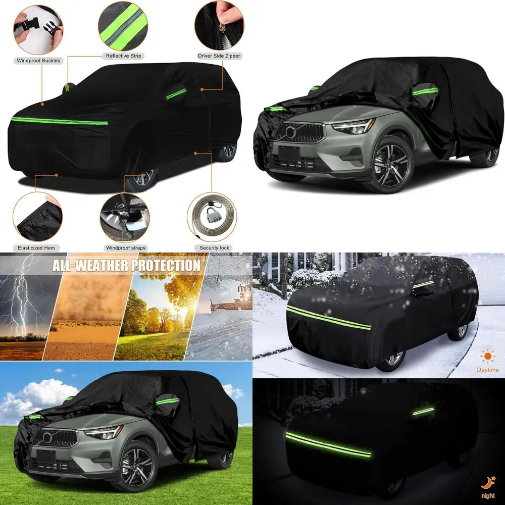 

Всепогодный 6-слойный чехол для автомобиля на заказ с молнией на двери и ветрозащитными ремнями для XC40 2017-2023 гг., защита от снега, дождя, пыли, града