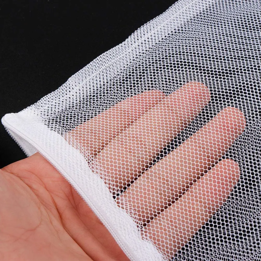 A97G 10Pcs Aquarium Filter Bag Fish Tank Media with Zipper Mesh Filter Bag Aquarium Mesh Bag (White+Black) view 6