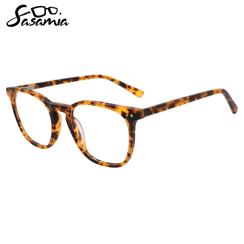 SASAMIA-Gradiente Quadrado e Quadros Transparentes, Óculos Unisex, Quadros De Acetato, Miopia, Hipermeopia, Óculos De Leitura, WD1423