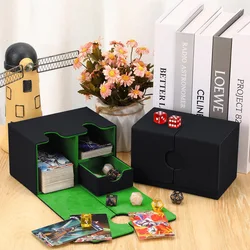 Caja organizadora de cuero para tarjetas, soporte de almacenamiento para Commander Mtg, estuche Organizador de Transporte