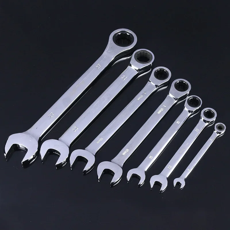 8-17mm Fixed Head Wrench Set, Ratchet 72 Teeth, Car Repair Tools, Hand Tool Set, Keys, Spanner, Universal Ratcheting Wrench