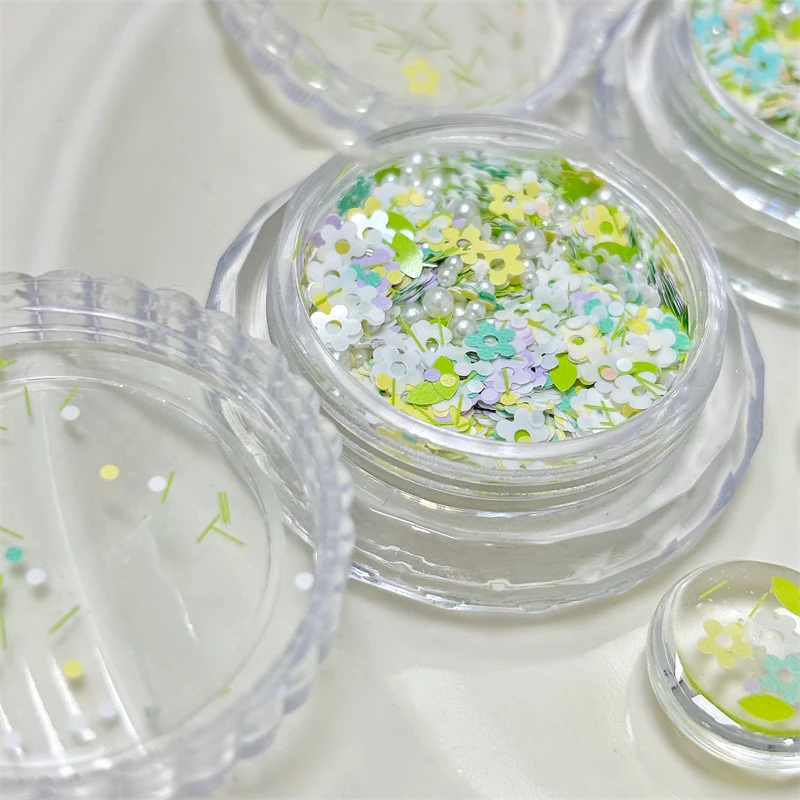 Misturado Glitter Esmalte, Pérola Flor, Lantejoula, DIY Vestindo Material De Armadura, Pequeno Fresco