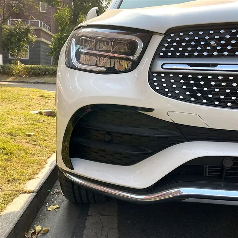 compatible-car-front-bumper-spoiler-air-vent-outlet-abs-trim-cover-for-glc-x253-glc260-glc300-2020-2021-black