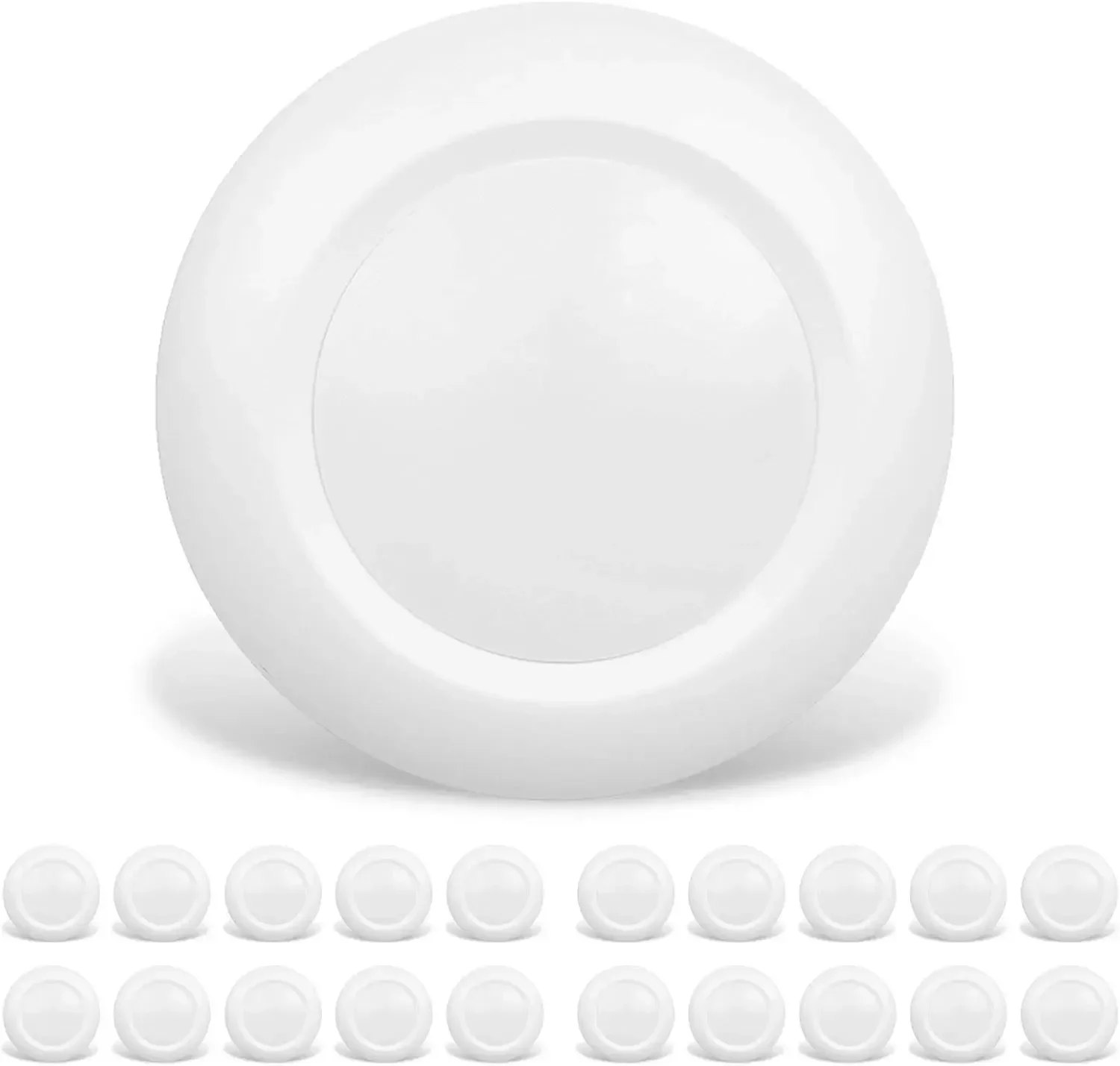 

20 Packs 6 Inch LED Low Profile Recessed & Surface Mount Disk Light, Round, 15W, 900 Lumens, 5000K Day Light White, CRI80, Drive