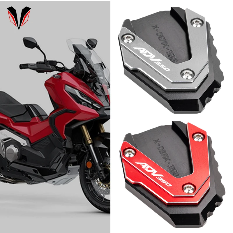 

For Honda ADV350 ADV 350 2021-2024 2025 2026 Motorcycle CNC Kickstand Side Stand Enlarge Pad Extension Plate Tire Valve Caps