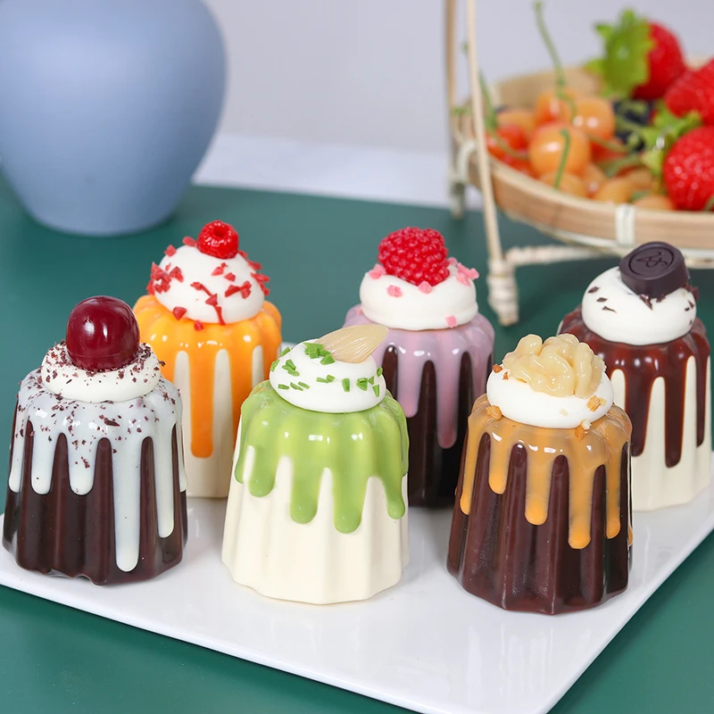 1Pc Artificial Fruit Cake Fake Food Decoration Photography Props Food Simulation Cake Model Tea Table Kitchen Decoration