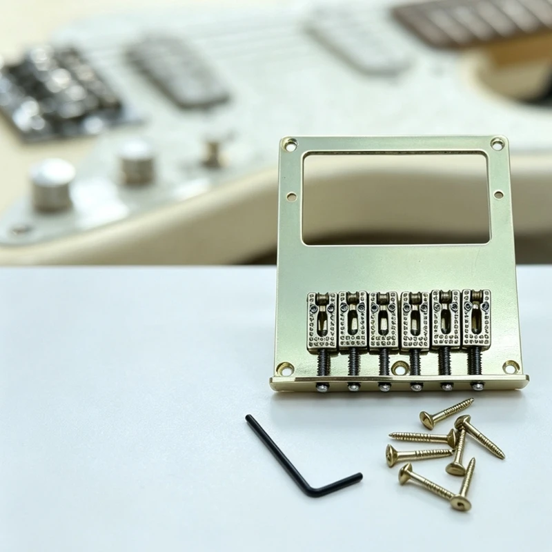 Electric Guitar Bridge Assembly for T Guitars, Metal Six Bridge Hardware for Replacement Repair and Upgrade Work 69HD