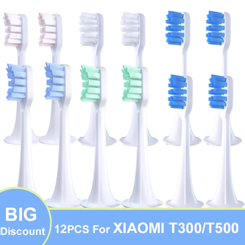 

12PCS Replacement Brush Heads For XIAOMI MIJIA T300/500 Dupont Bristle Soft Electric Toothbrush Sonic Cleaner Vacuum Nozzles