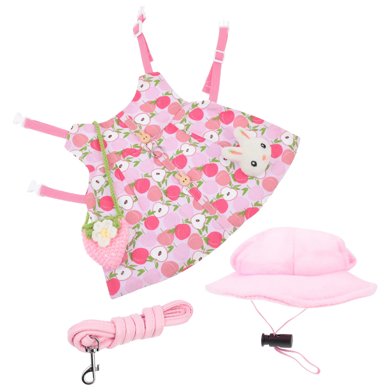 

1Set Colorful Rabbit Clothing Print Adorable Bunny Outfit Rope Perfect for Walking Party Daily Use Small Pet