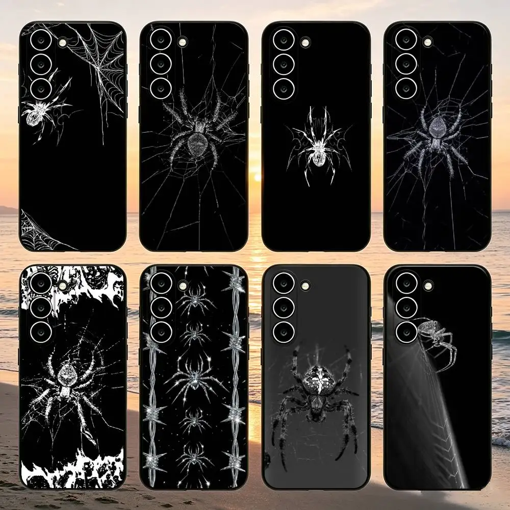 Y2k Black Spider Phone Case For Samsung Galaxy A52 A42 A32 A22 A12 A02S A72 A73 A51 A41 A31 A21S A71 A30S Black Cover