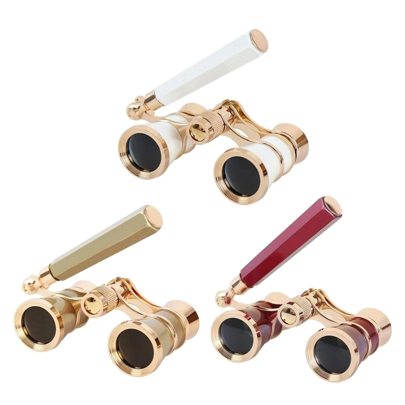 3X25 Glasses Binocular with Handle/Accessory Women Women Girl Gift Gold Glasses Binoculars