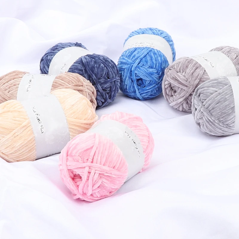 1Pc 100g Velvet Yarn for hand knitting Chenille Crochet Yarn soft threads line for Sweater scarf doll amigurumi 180m/7086i