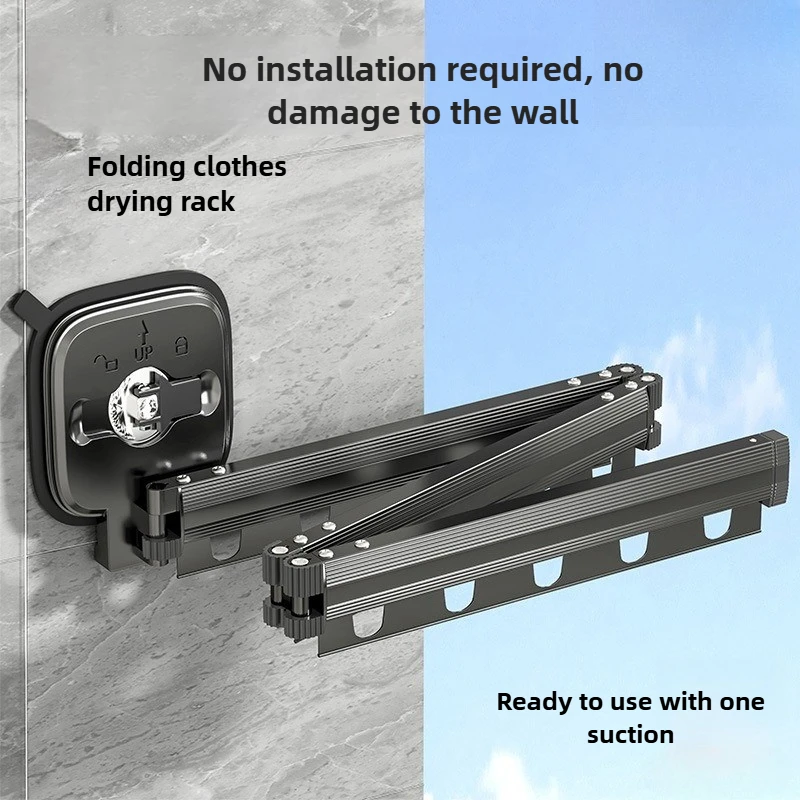 

Household Foldable Clothes Rack Balcony Tools Clothes Rack Non-Drilling Home Storage Organization Tools