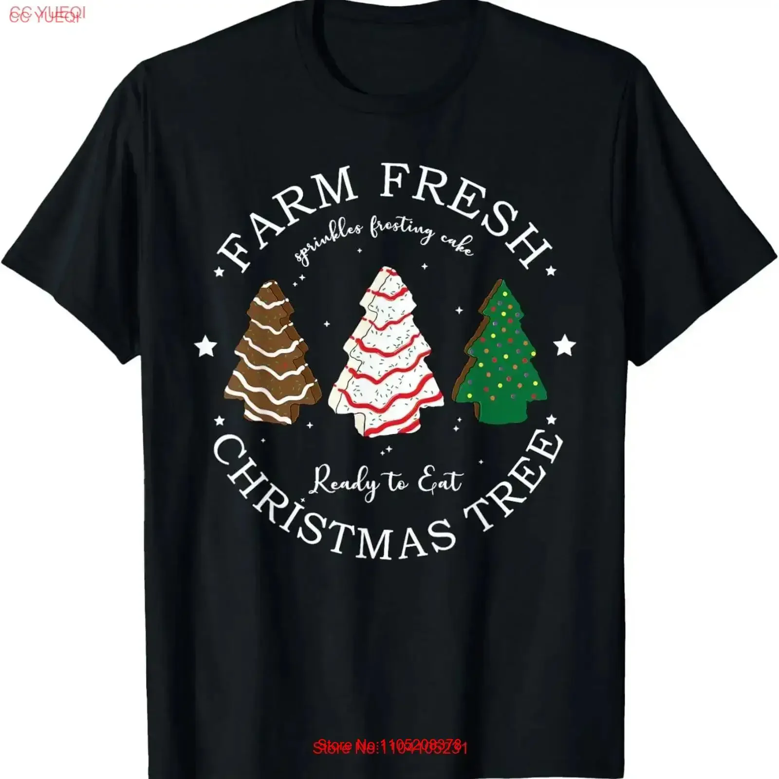Farm Fresh Christmas Tree Cake Ready To Press T Shirt  vintage Washed Versatile Slightly Soft graphic Stylish Casual homme