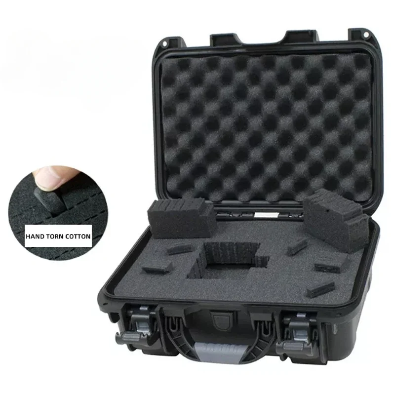 IP67 Waterproof Hard Plastic Equipment Camera Tool Case with Foam Wheels, Hard Duty Carrying Case