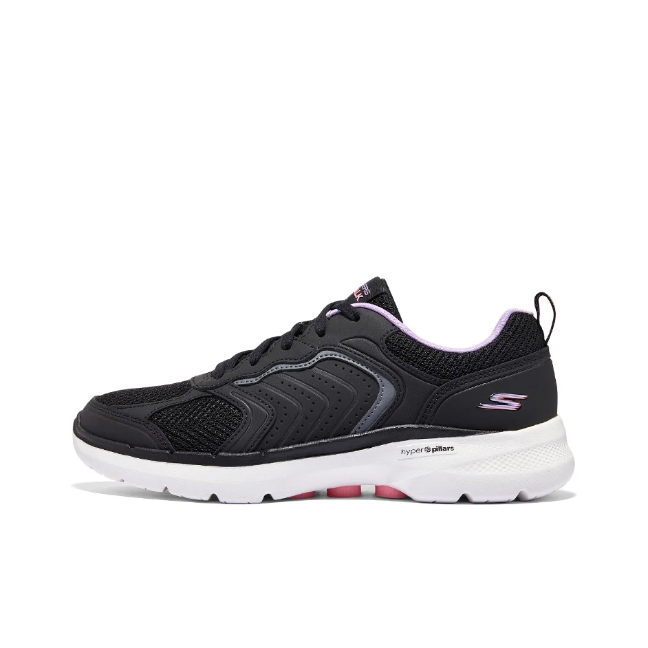 Skechers Go Walk 6 Breathable Lightweight Low top Casual Shoes Women's Black 124633-BKMT